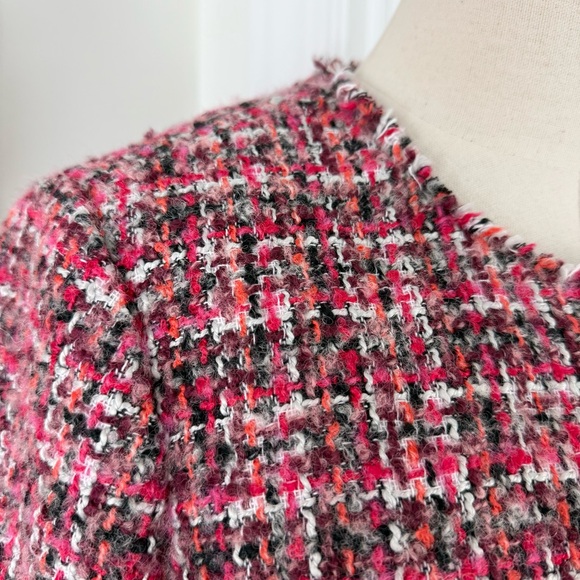 Talbots Pinewood Tweed Coat Jacket pink Sz 10 - Picture 6 of 11